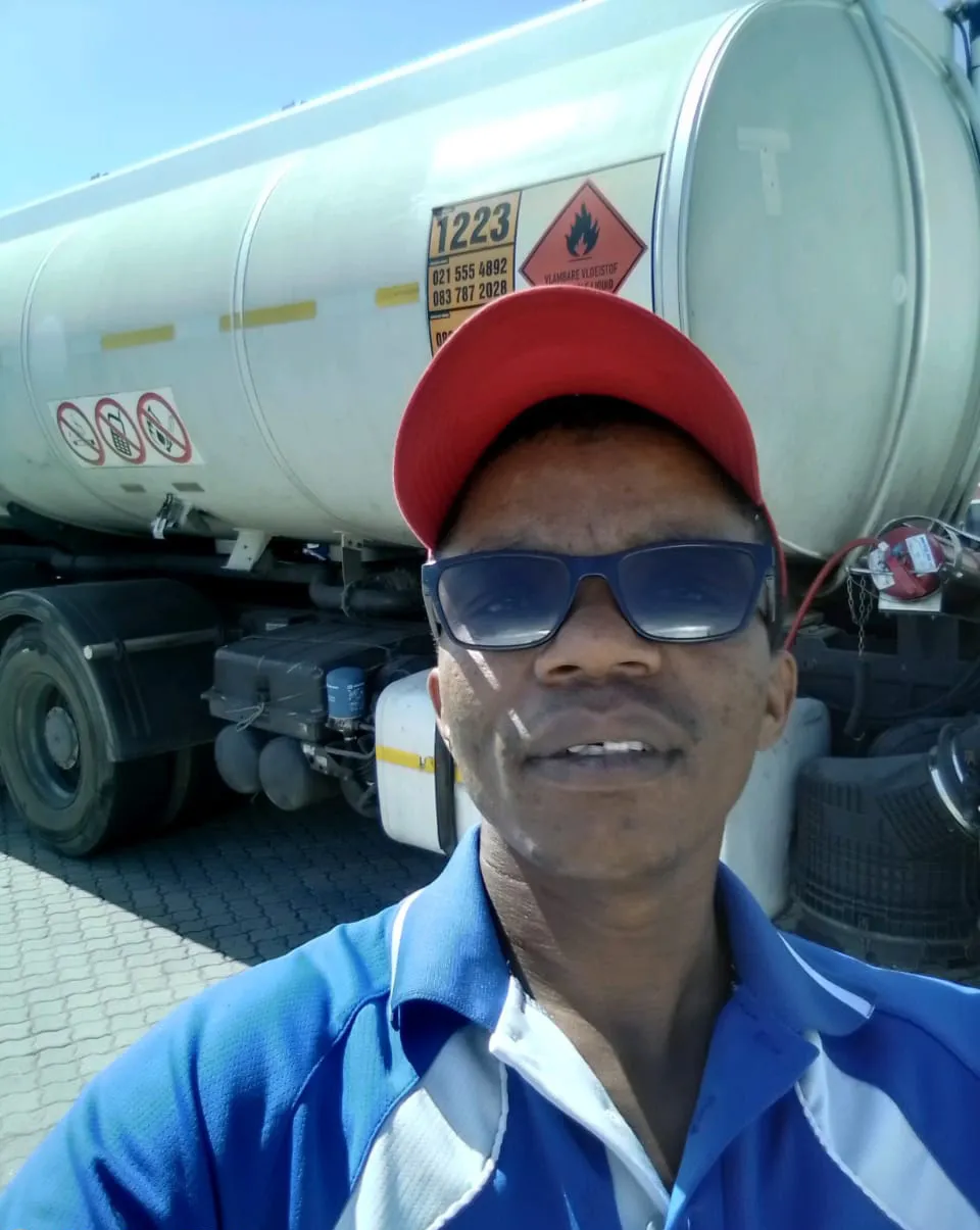 Team member with the tanker