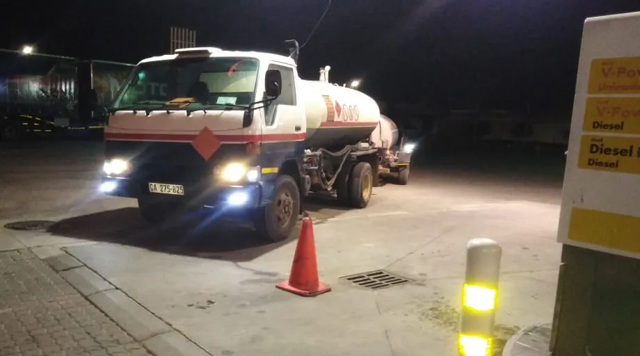 Tanker operating at night